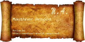 Mauthner Arnold névjegykártya